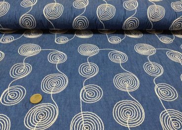 Jeans Circles mit Stickerei Blusenjeans blau